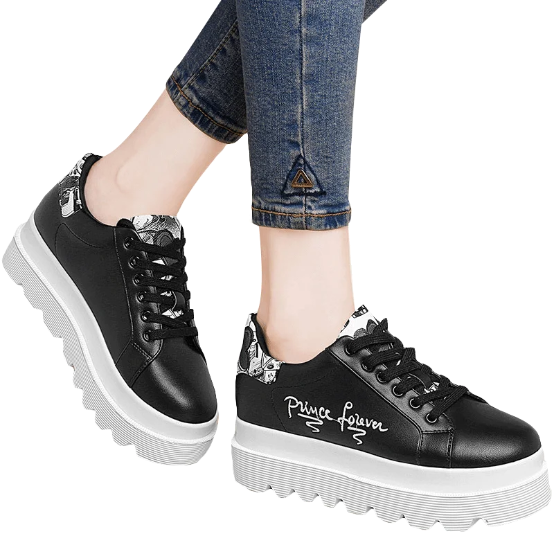 MOOLECOLE Heel 5.3CM White Black Sports Casual Shoes for Men Women USA5 5.5 6.5 7 8 EUR35 36 37 38 39 40 Model 73318 | Обувь