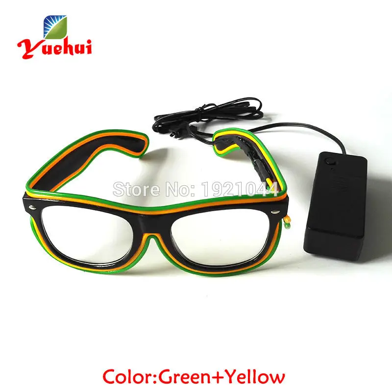Двухцветные светодиодные очки со звуковой активацией светящиеся для вечеринки