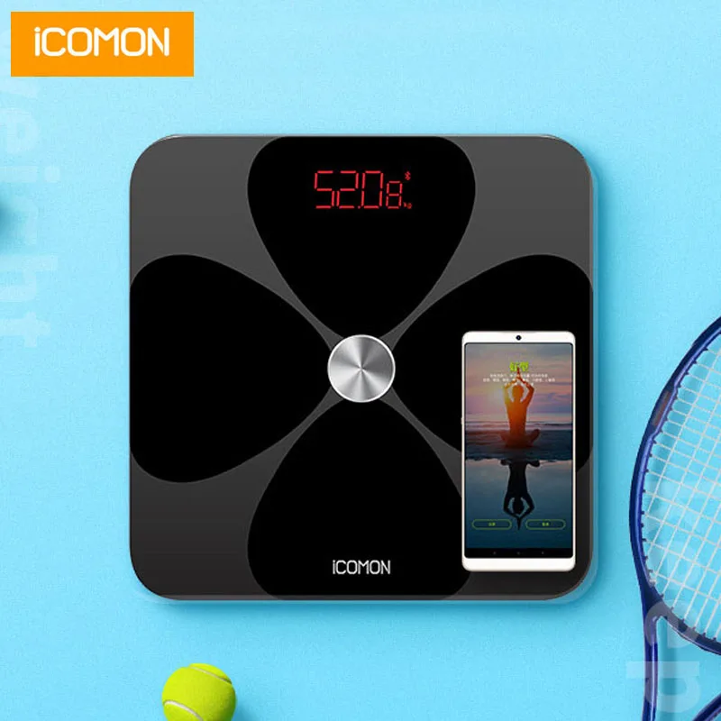 ICOMON Премиум смарт весы для ванной напольные бытовые с поддержкой Bluetooth цифровые
