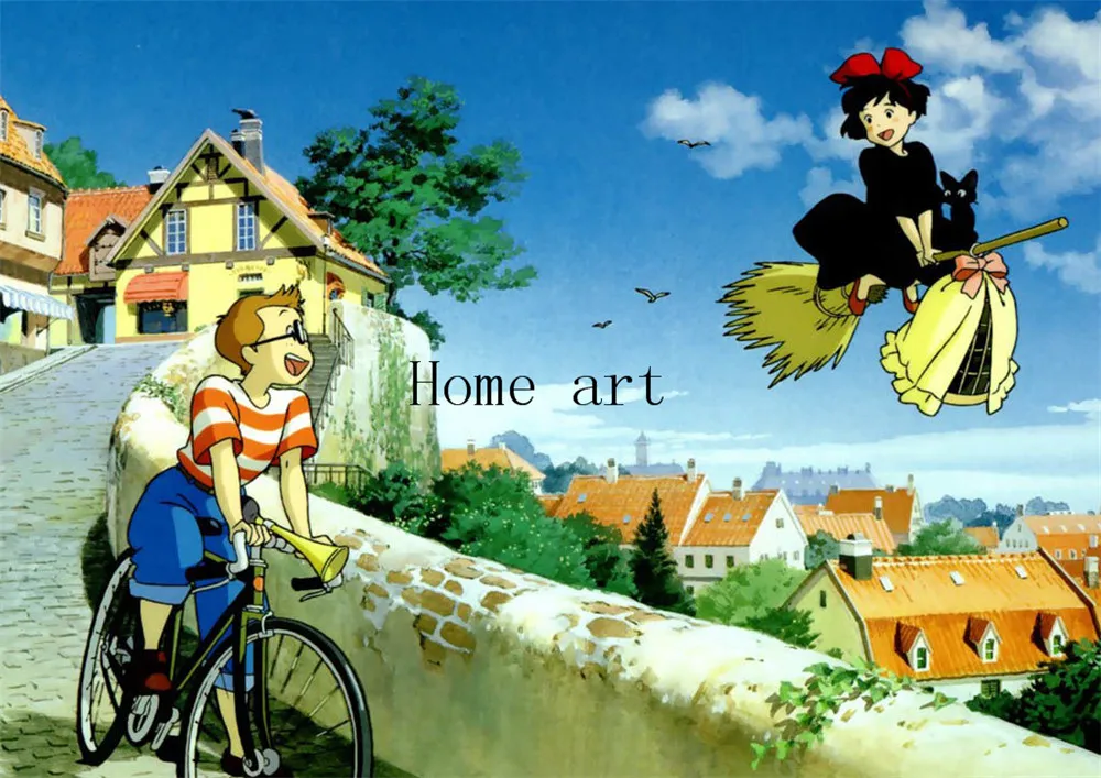 Kiki's Delivery Service Miyazaki Hayao Poster Clear Image Wall Stickers Home Decoration Good Quality Prints White Coated Paper | Дом и сад
