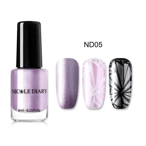 ND05 NICOLE DAIRY 6 мл металлический стемпинг ногтей покрытие штамп пластины печать лак для ногтей - Цвет: ND05