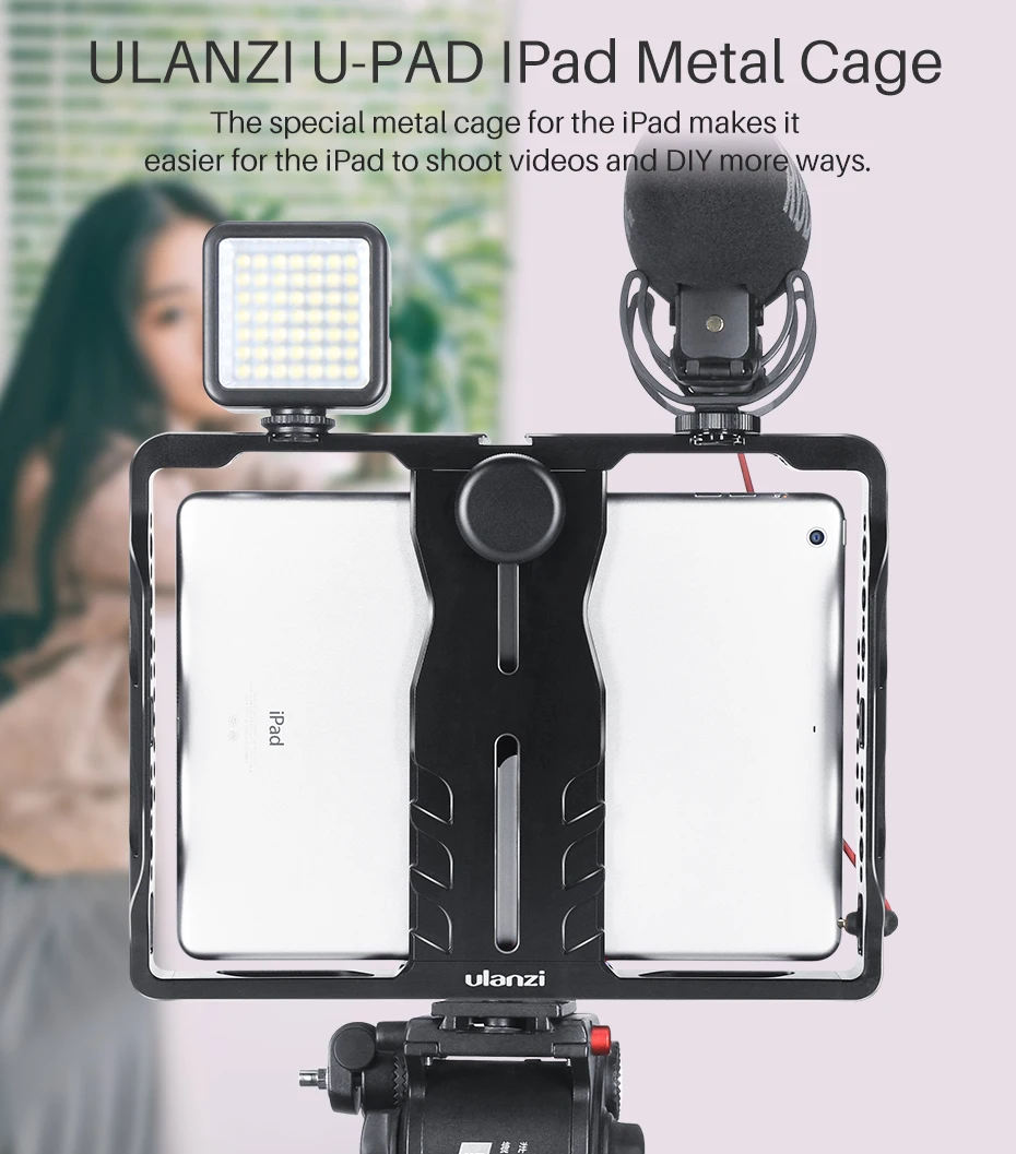 Ulanzi U-Pad металлический вертикальный коврик для стрельбы Fimmaking Rig для iPad Pro Air Mini с креплением для холодного башмака светодиодный светильник микрофон