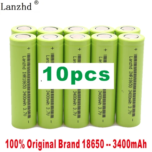 10 PCS-3400mAh Новинка 3,7 18650 батарея 3400mAh INR18650 30A разрядка литий-ионная аккумуляторная батарея для фонариков инструменты и игрушки(10-40 шт - Цвет: 10 PCS-3400mAh