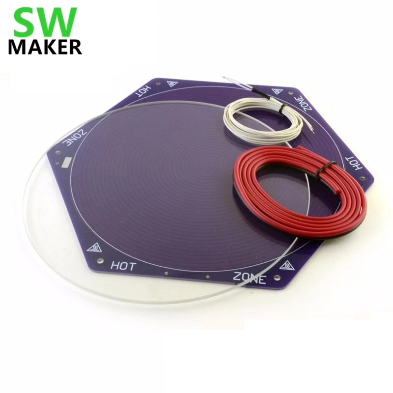 

1set Delta 3D Printer Kossel Mini Reprap Hex Heated Bed 170mm diameter Glass plate Thermistor Wiring