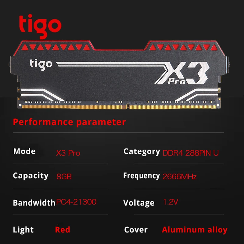 Tigo DDR4 8 Гб ram PC игровая память светодиодный свет для настольного компьютера Gamer ddr