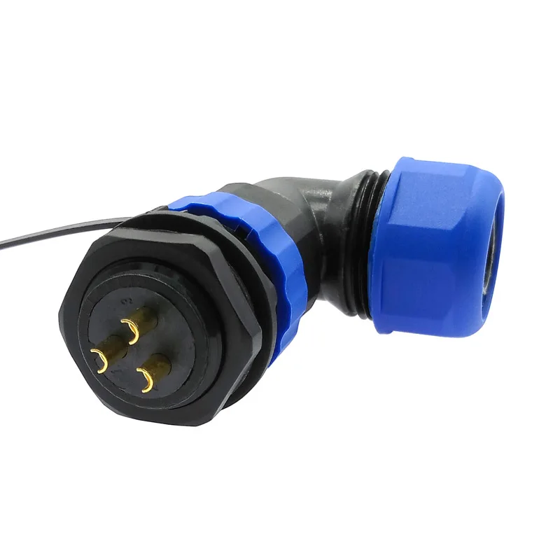 Гофрированный соединитель SP20 водонепроницаемый разъем с углом 90 градусов IP68