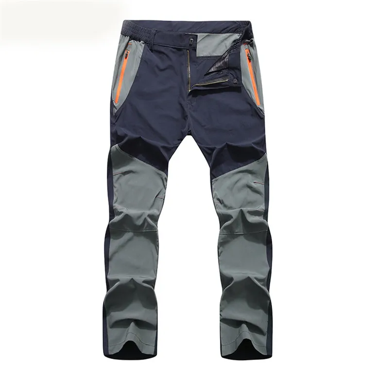 Light Blue Dark Gray Горные мужские летние эластичные быстросохнущие штаны для спорта на открытом воздухе, дышащие штаны для походов, скалолазания, VA445 - Цвет: Light Blue Dark Gray