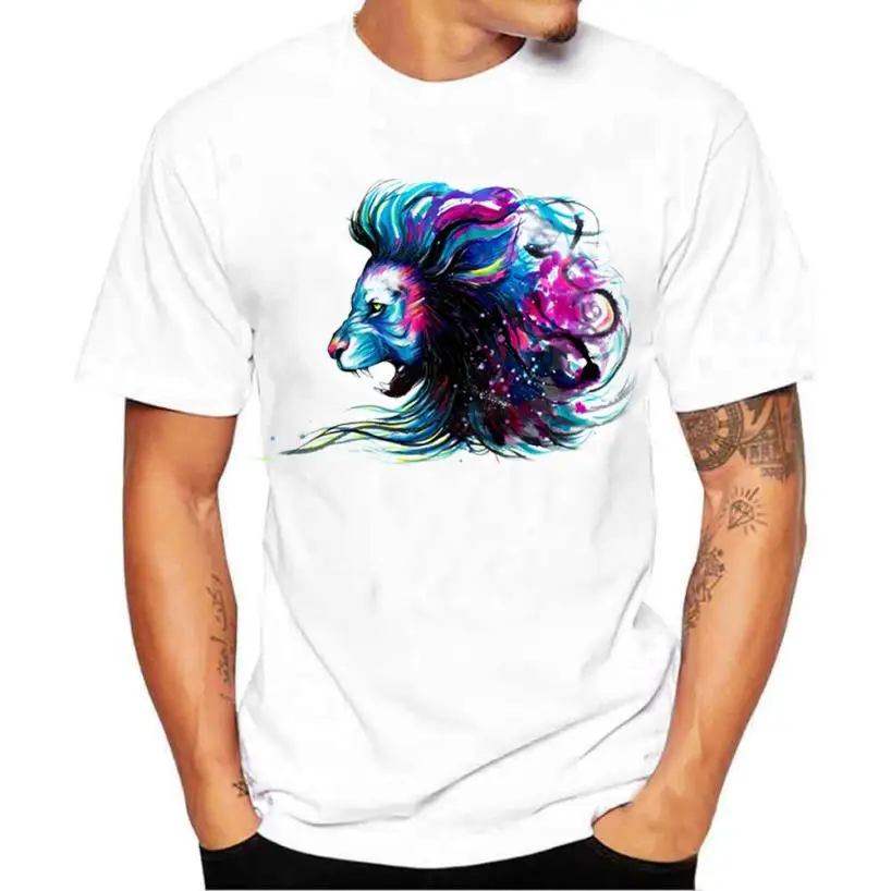 Прямая поставка 2017 Мужская модная футболка с коротким рукавом и цветочным