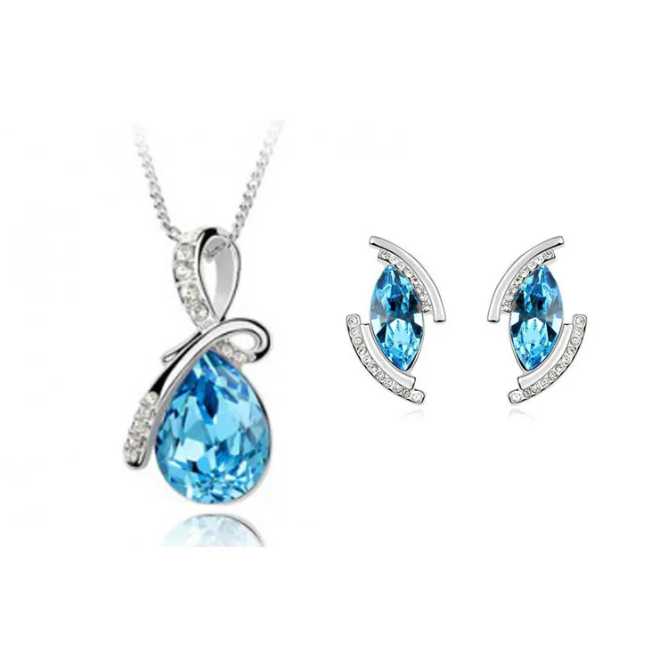 Свадебные ювелирные наборы Модный кристалл оптом ожерелье с подвеской в виде