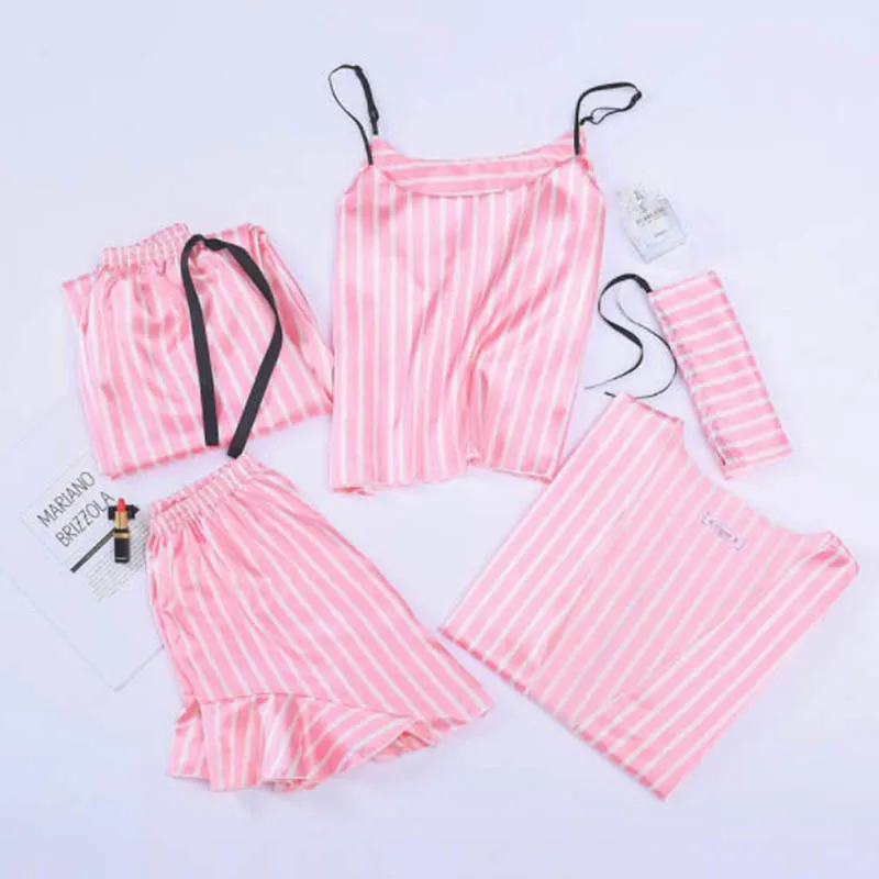 MJ046B 5 Pic белье Пижама Pyama женщина ночь Шелковый Костюм Mujer Pijama Feminino Pigiama Donna Invierno