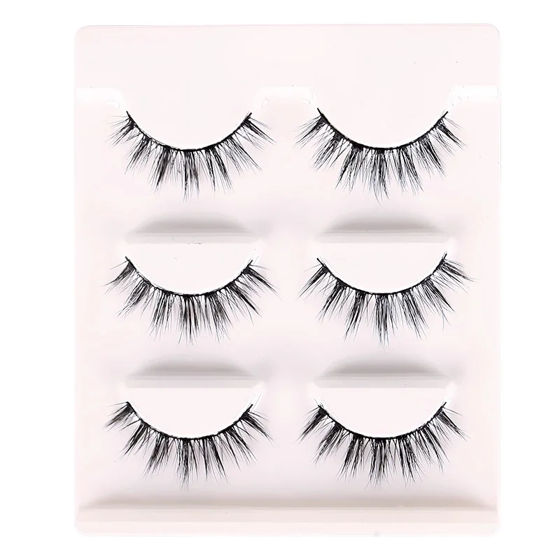 3D Мягкие толстые черные накладные ресницы для макияжа 3 пары Длинные Накладные