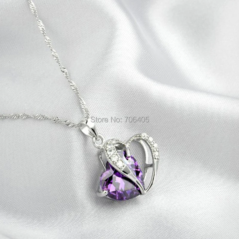 Серебряная подвеска в форме сердца 100% гарантированно реальные фотоподвески