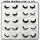 Ресницы прозрачная лента Накладные ресницы ручной работы 3D норковые ресницы невидимая лента 3D наращивание ресниц макияж ресницы