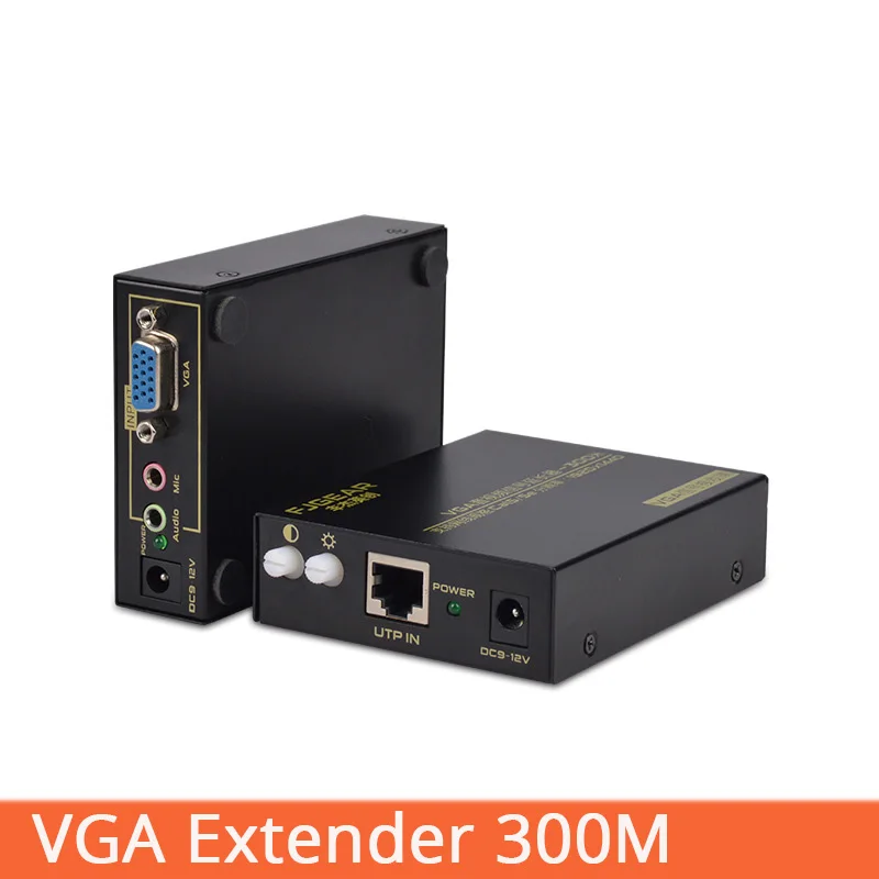 VGA Extender 300m snetwork HD video Audio and video synchroniza  RJ45 network extender By CAT5e/6 transmission FJ-HEV300