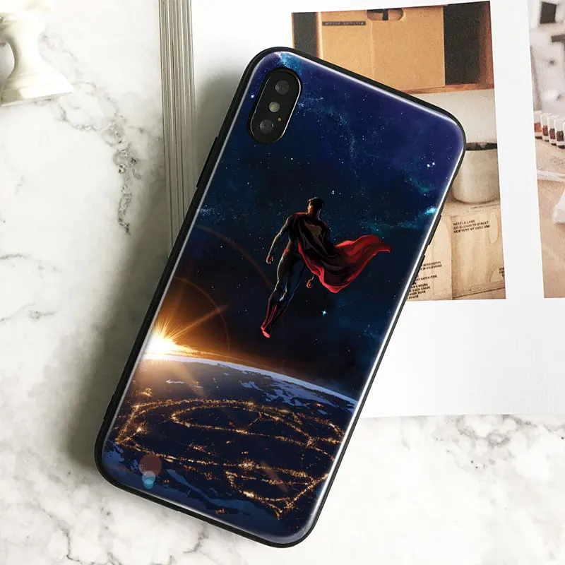 Символ Супермена DC закаленное стекло Мягкий силиконовый чехол для телефона samsung Galaxy S7 Edge S8 S9 S10e S10 Plus Note 8 9 10 PLUS