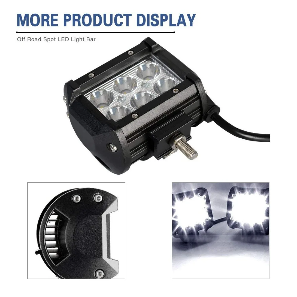 Пара Led Drl 18Вт 4 ''пятно потолочные светодиодные фары 12V 24V для бездорожья Лада