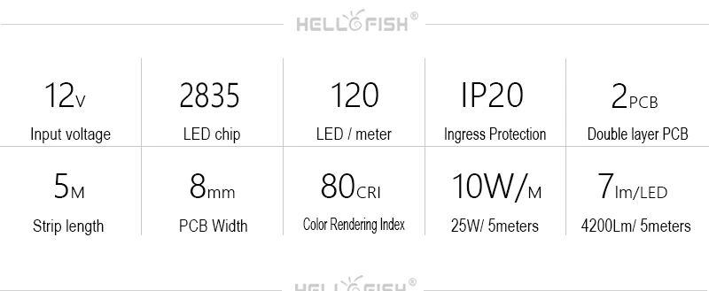 Hello Fish 5 м 2835 600 SMD Светодиодная лента 12 В Гибкая 120 светодиодный M светодиодный лента белый/теплый белый/красный/зеленый/синий с номером отслеживания