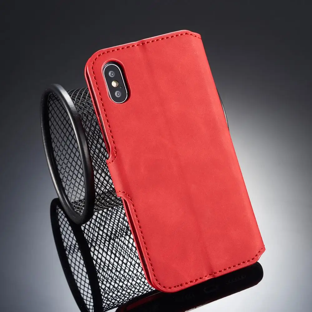 DG. MING ретро кожаный чехол для iPhone XR XS MAX чехол роскошный Флип Магнитный чехол-кошелек для iPhone 11 Pro Max чехол 3 отделения для карт