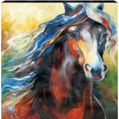 

Free Shipping Handpainted Wall Art Pictures Handsome Horse on Canvas Animal Oil Paintings Modern Abstract for Home Decor