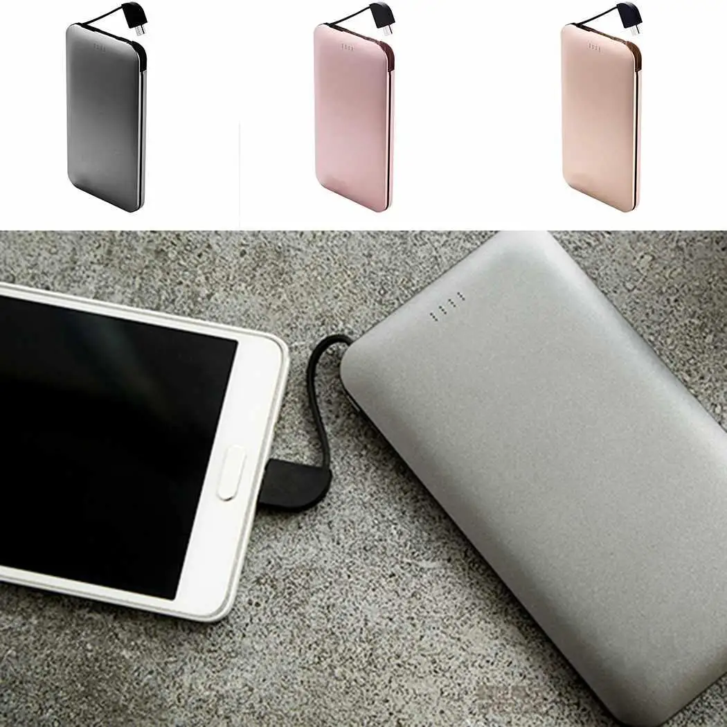 10000mAh Ultra Thin Power Bank Emergency Dual USB Mobile External Battery For iPhone Rose Gold Portable | Мобильные телефоны и