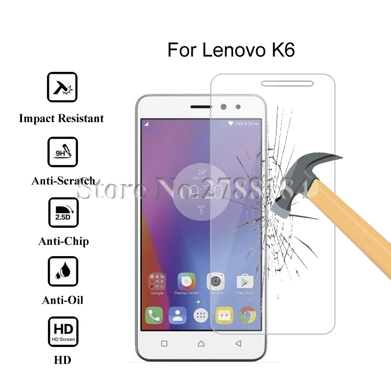 2 шт 0,26 мм 9H Премиум Закаленное стекло для lenovo K6 Защитная пленка для lenovo K6 стекло
