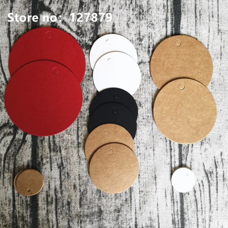 100 шт. крафт бумажные бирки разных размеров круглые багажные открытки для
