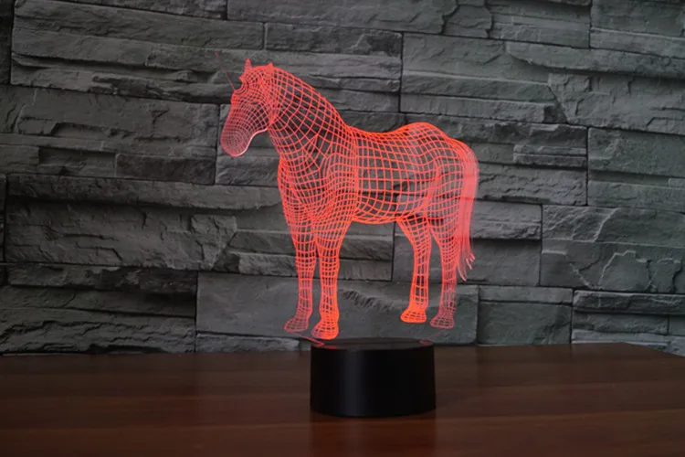3D ночник в виде единорога светодиодный цветной сенсорный USB переключатель