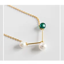 Necklaces Набор ювелирных изделий из настоящего 925 пробы, серебряные серьги-капли с жемчугом, кольца, ожерелья, браслеты, набор ювелирных изделий с кристаллами для женщин, подарки - Цвет камня: Necklaces