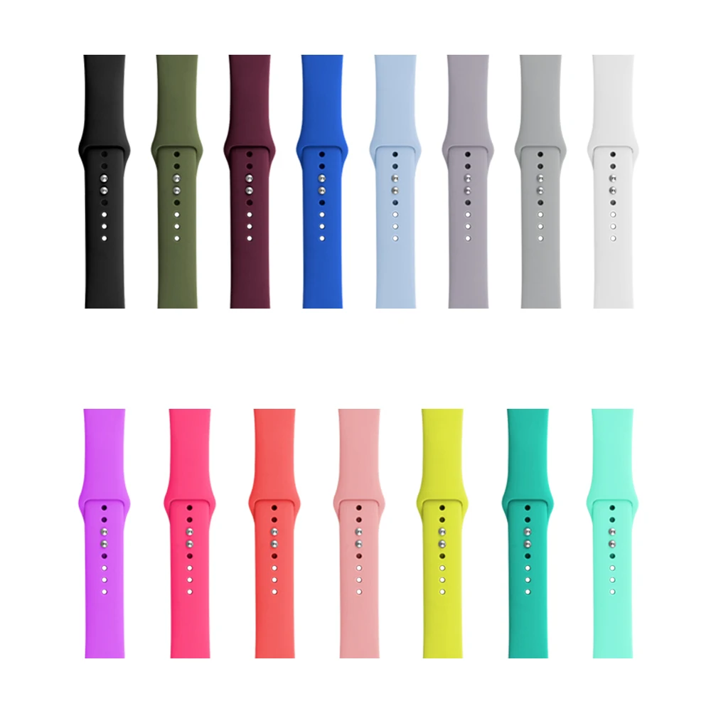 Спортивный силиконовый ремешок с двойной пряжкой для Apple watch серии 4321 сменный