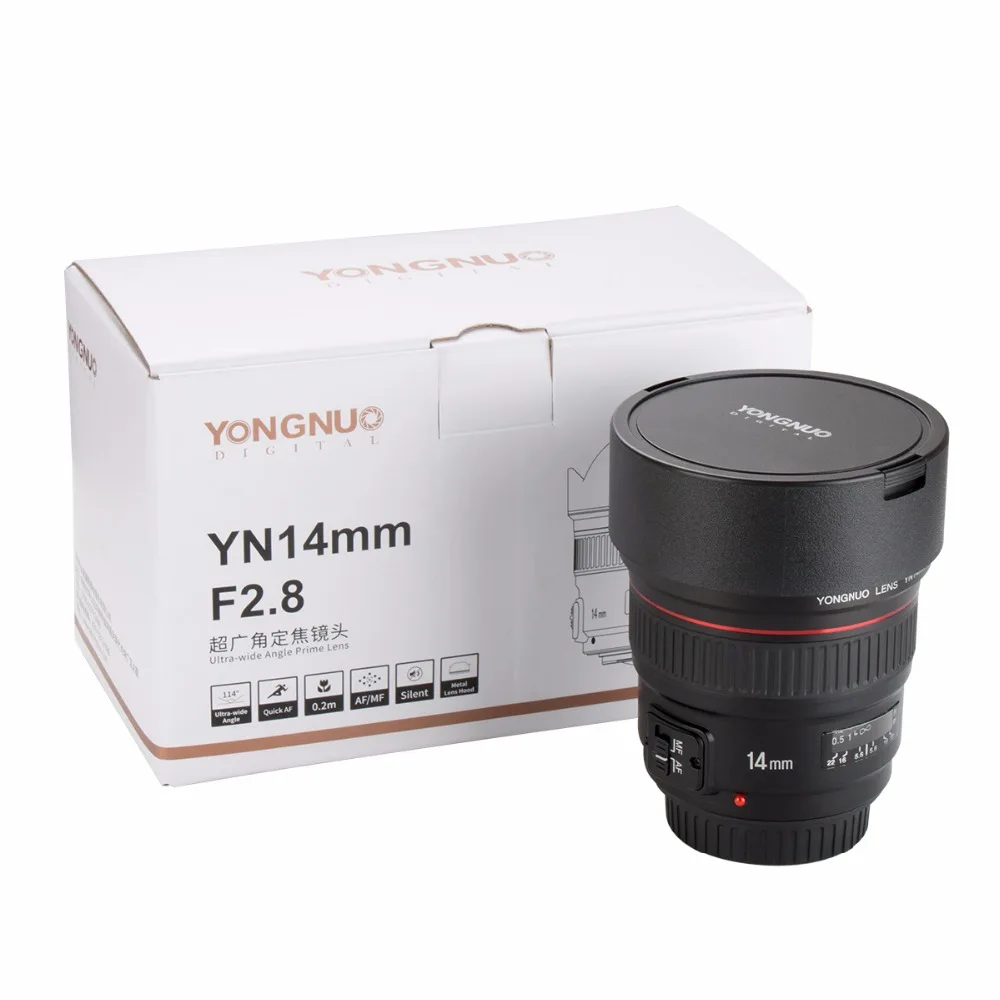 YONGNUO 14 мм F2.8 ультра широкоугольный объектив с автофокусом AF MF металлическое