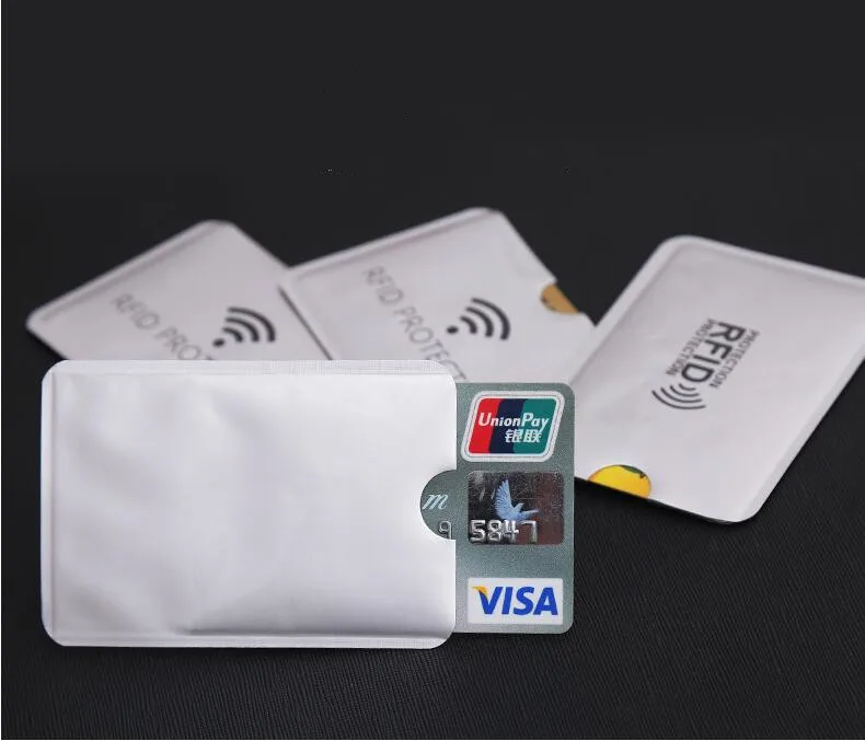 10 шт. алюминиевый держатель фольги анти-сканирование RFID рукав протектор Анти-кража Кредитная ID карта анти-сканирование карты рукав Горячая Распродажа