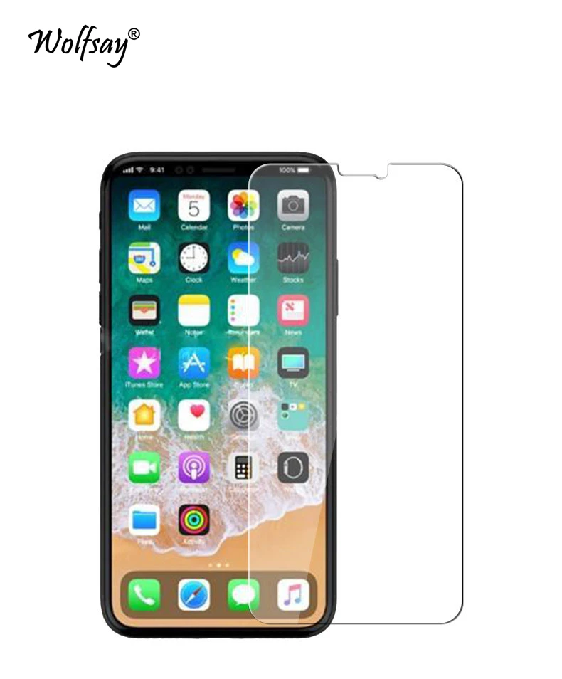 2 шт. стекло для iphone X защита экрана закаленное Apple iPhone защитная пленка Wolfsay|glass