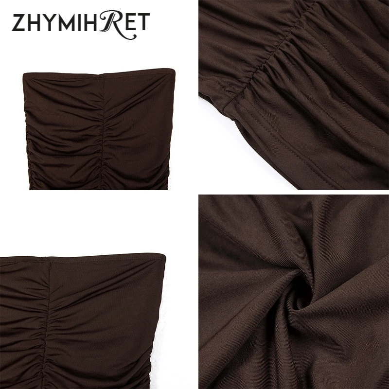 ZHYMIHRET неоновый зеленый трубки платье с рюшами и Для женщин Элегантное Длинное 2020