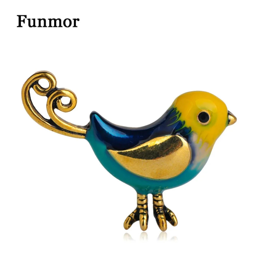 Милая желтая эмалированная Волшебная брошь FUNMOR броши с птицами для женщин и