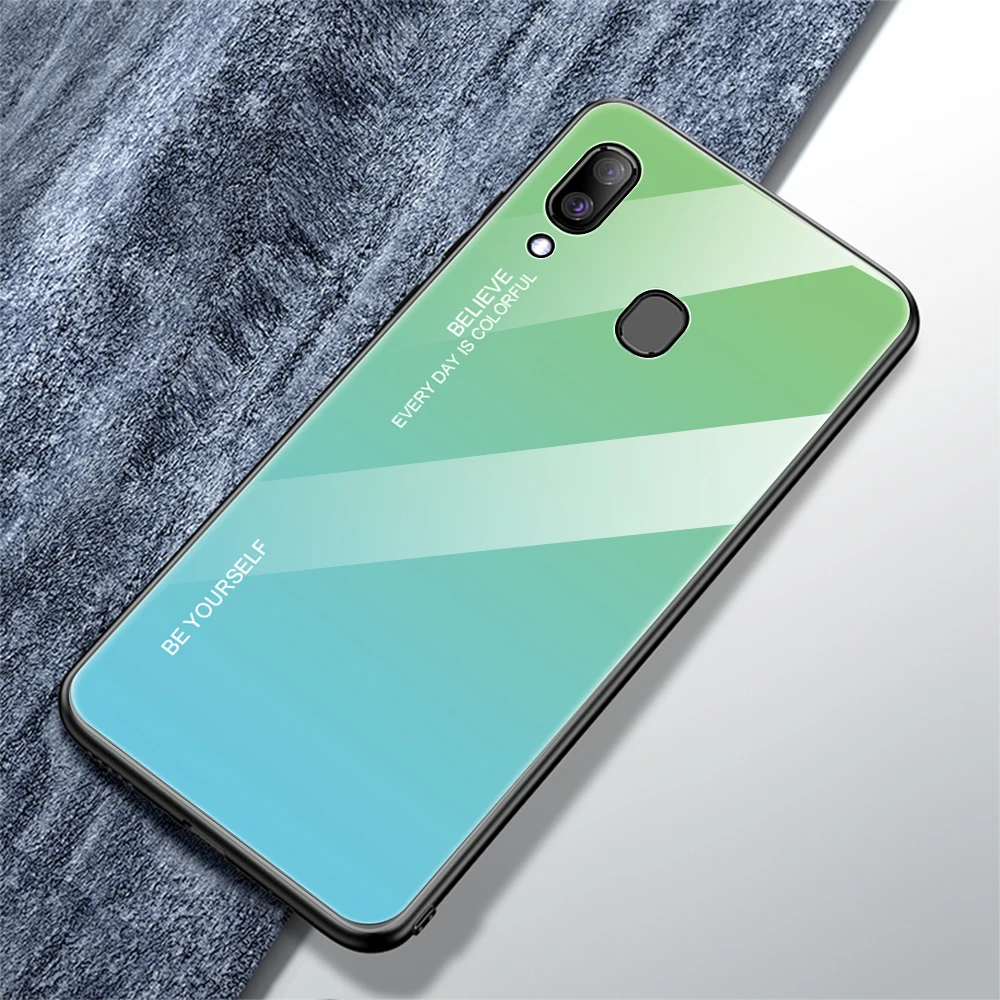 06 Для samsung Galaxy A20E A20S A20 градиентный чехол из закаленного стекла для samsung Samsun A20 E S A 20e A20e Aurora цветная задняя крышка - Цвет: 06