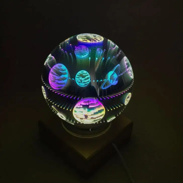 Universe 3D красочный небо светодиодный ночник Луна лампа USB дети спальня проекция волшебная лампа фейерверк бабочка Рождественский свет - Испускаемый цвет: Universe