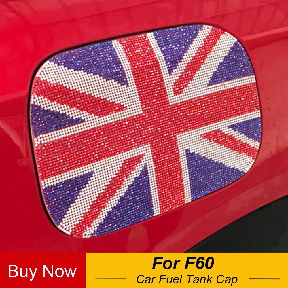 

Алмазная декоративная наклейка на крышку автомобильного бензобака, наклейка на крышку для MINI Cooper F60, наклейка для стайлинга автомобиля, акс...