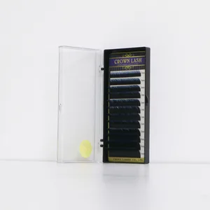 CrownLash 2 тона цвета Омбре Синий C D-0.10, 0,15 7-15 мм двухцветные синие волнистые ресницы для наращивания