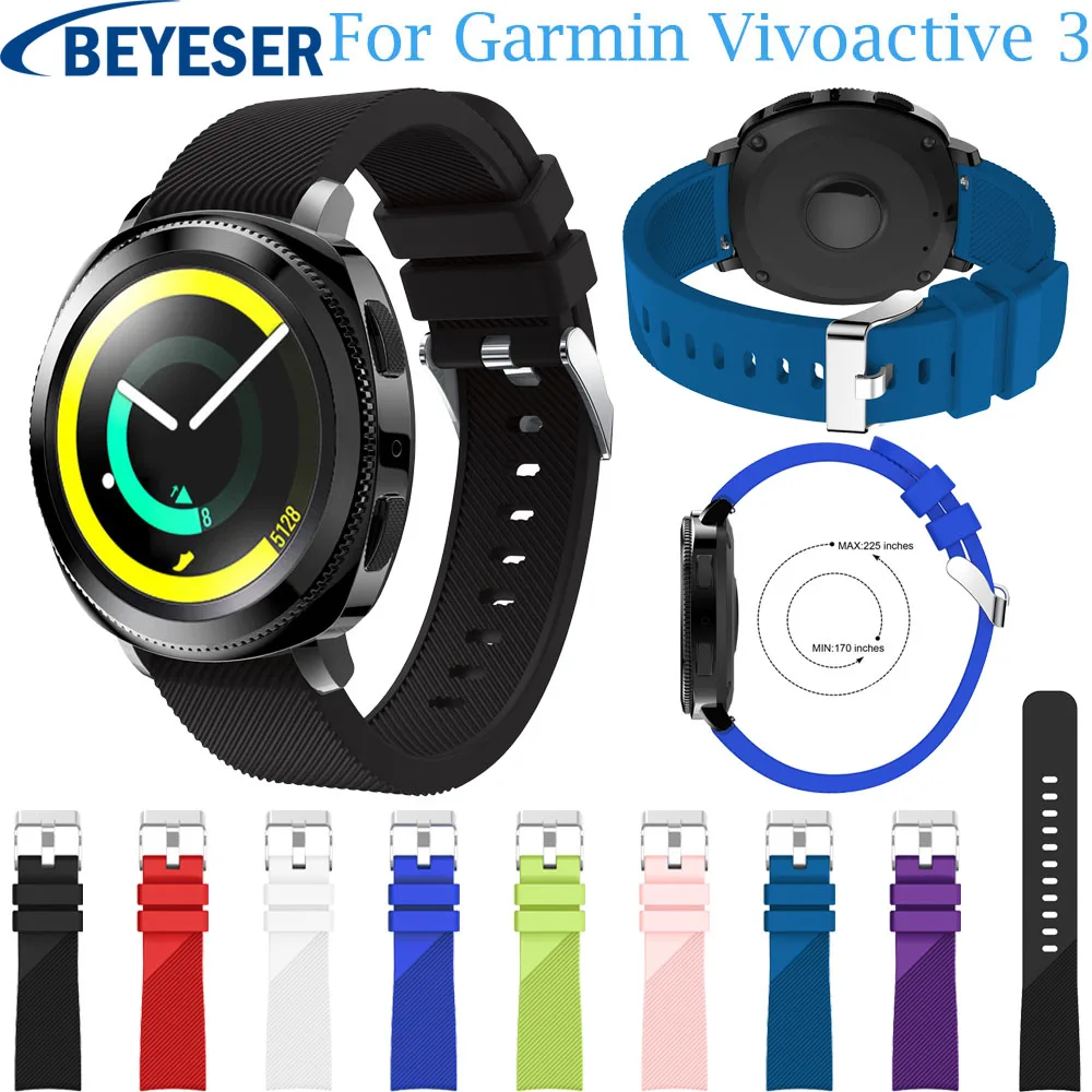 20 мм спортивный ремешок для часов Samsung Gear S2 силиконовый Garmin Vivoactive 3/ 645 сменный