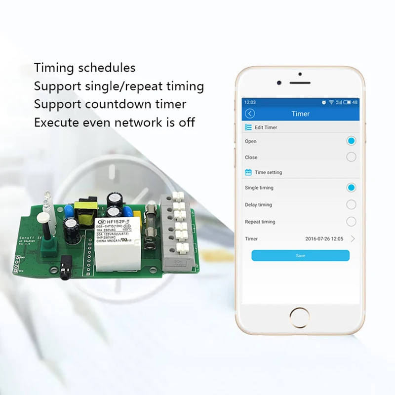 Смарт переключатель Sonoff TH10 10 А 2200 Вт контроль температуры и