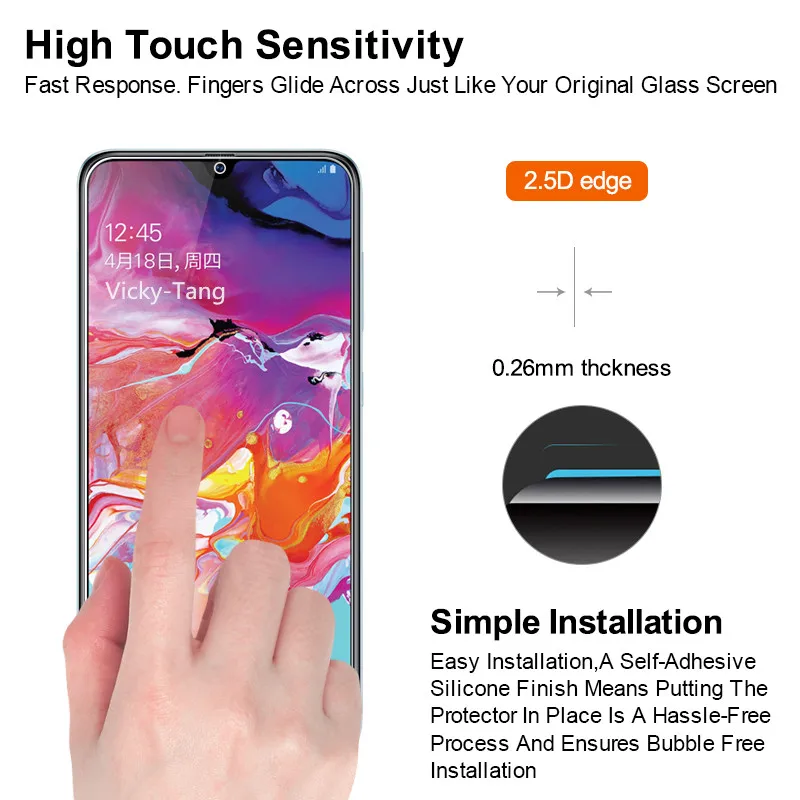 Закаленное стекло для Samsung Galaxy A70 защита экрана 2.5D 9H закаленное SM A705F/DS A7050 защитная