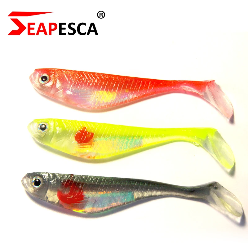 SEAPESCA 5 шт./лот Vivid Shad червь мягкая рыболовная приманка 80 мм г искусственный 3D