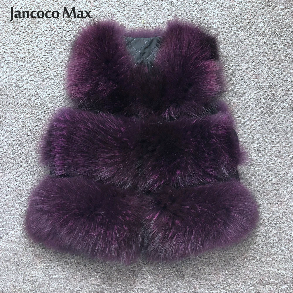 Jancoco Max женский жилет из натурального меха енота меховой жилет короткая куртка женская зимняя мода 3 ряда жилет высокого качества S1150SJ