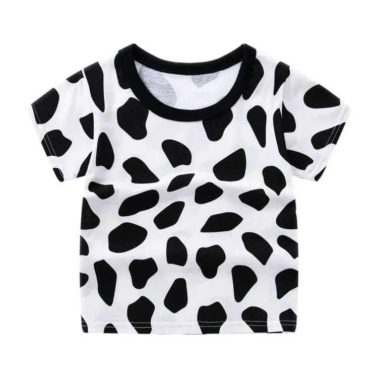Summer New Unisex kids Short-sleeved Cotton T-shirt Cartoon Boy Shirt Girls Tops Sweater Little Yellow Man Outfits | Мать и ребенок