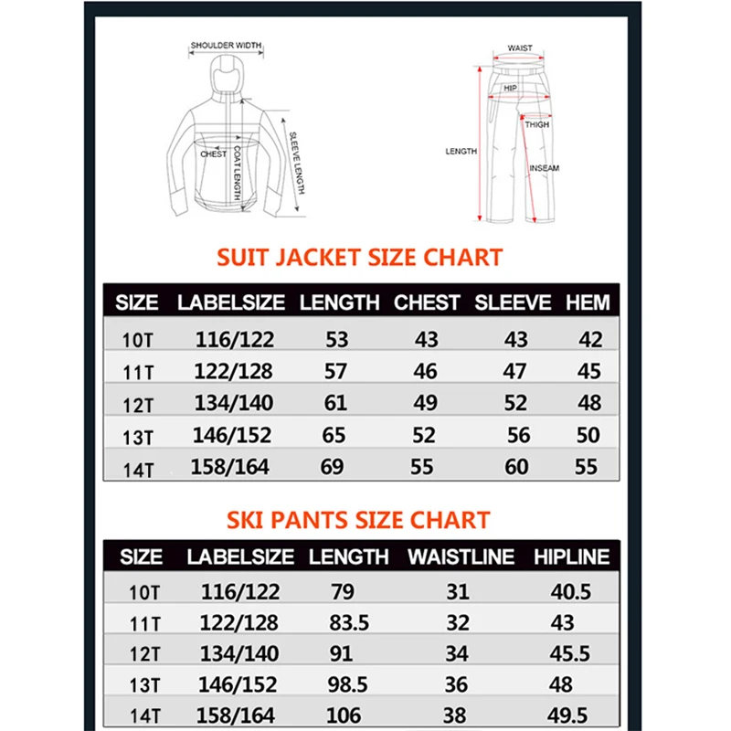 Phibee Boys Winter Ski Suit Skiing Jackets Kids Clothes Warm Waterproof Windproof Outdoor Coat Breathable Children Clothing |
