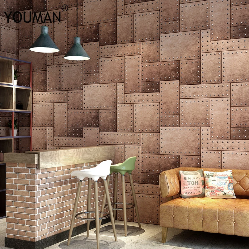 

Wallpapers YOUMAN Vintage Stone Brick Wallpaper For Walls Roll 3D PVC Waterproof Wallpapers Restaurant Desktop Bedroom Home Deco