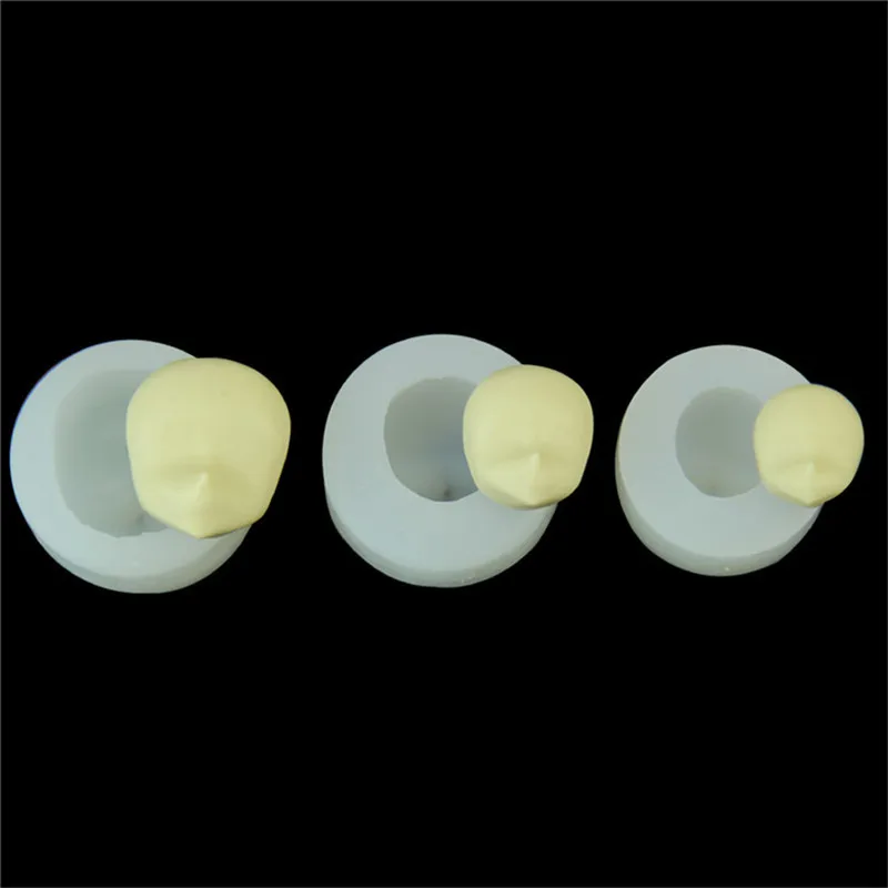 3pcs DIY Human Head Silicone Smooth Cake Mold Drops of Glue For Accessories Liquid Chocolate Fondant Moulds Baking Tool | Дом и сад
