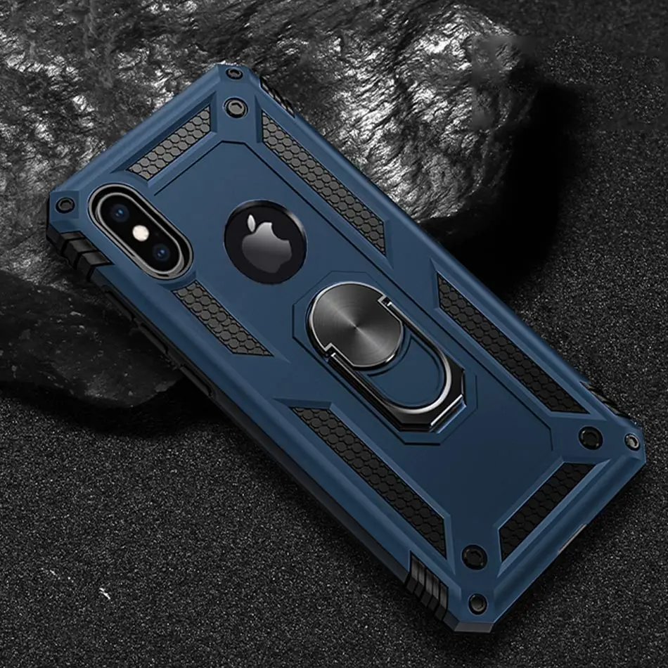 Blue Роскошный магнит металлический корпус на айфон IPhone 6 6s 7 8 плюс Броня противоударный чехол для IPhone XR XS Max X силиконовый бампер чехол - Цвет: Blue