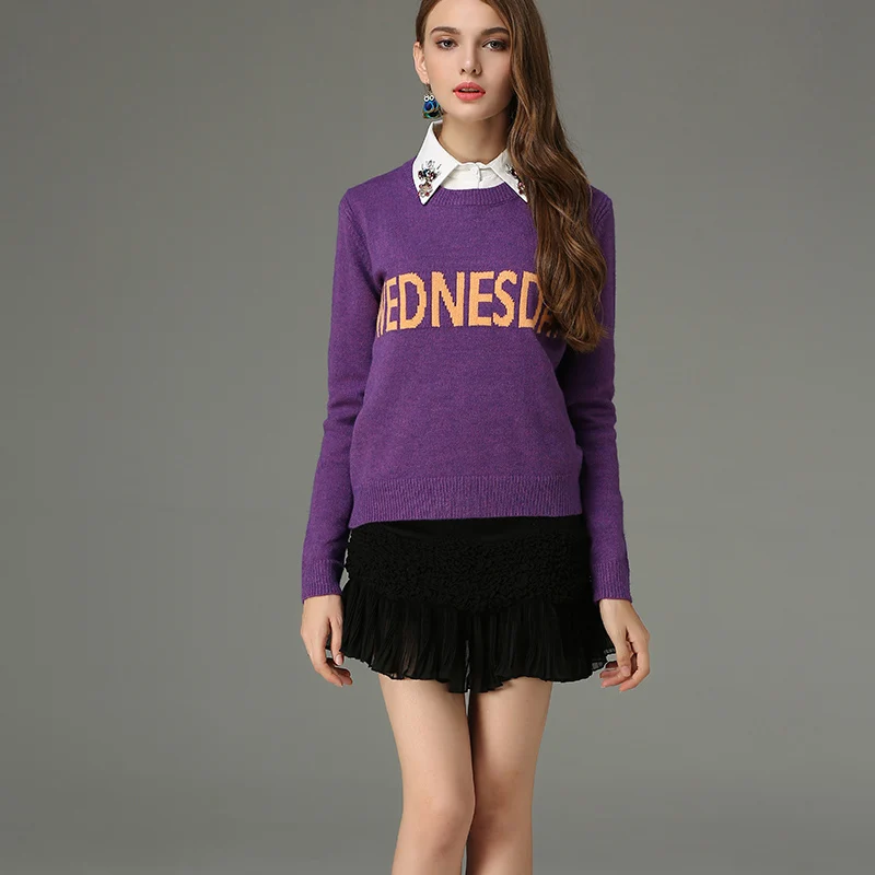 BGTEEVER 2020 New Monday Sweater Women Sunday Letter Print Colorful Christmas Jumper Pullovers Female Autumn Winter Feminino | Женская