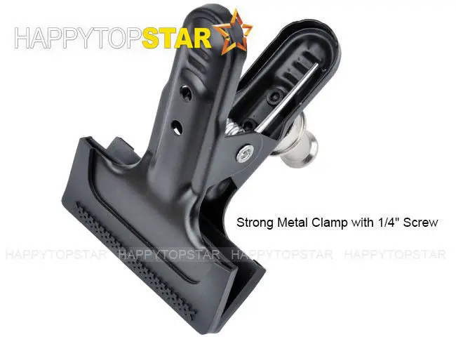 Черный сильный металлический зажим с 1/4 &quotс резьбой для синхроконтакта разъем